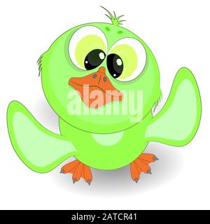 cute little duckling. cartoon vector illustration on a white background. Stock Vector