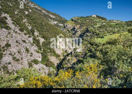 Abisso del Bifurto (Bifurto Abyss), near town of Cerchiara di Calabria, Polinno Massif, Southern Apennines, Pollino National Park, Calabria, Italy Stock Photo