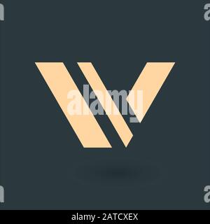 Letter IV or V, Geometrical triangle or arrow in two parts logo design. Technology business identity concept. Creative corporate template. Stock Stock Vector