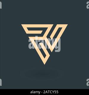 Geometric triangle unity or trinity abstract logo design. Technology ...