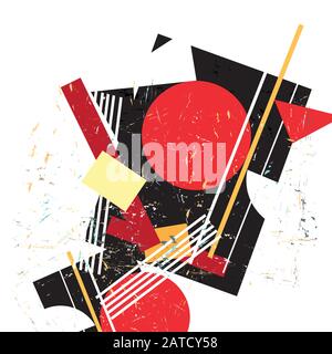 Abstract vector avant-garde pattern with geometry on a white background Stock Vector