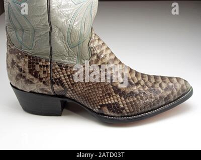 Cowboy Boot Made From The Skin Of A Pangolin Or Scaly Anteater Manidae Species All Species Of Pangolins Are Threatened With Extinction Due To Ille Stock Photo Alamy