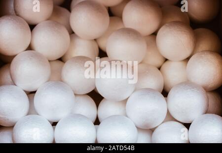 Dozens of styrofoam balls in the view Stock Photo