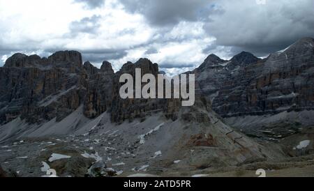 the beautiful view from mount lagazuoi on the Dolomites, in Italy Stock Photo