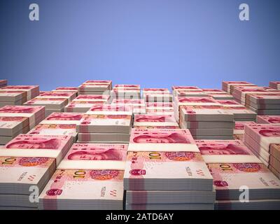 Money of China. Renminbi, yuan. One hundred Renminbi background. Made in China Stock Photo