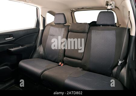 Rear seat of modern SUV car isolated on white background Stock Photo