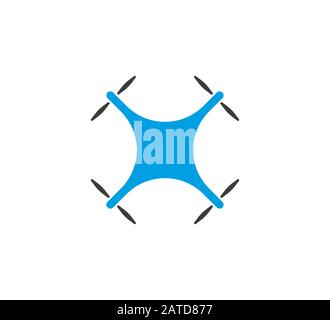Drone, quadcopter icon. Vector illustration, flat design. Stock Vector