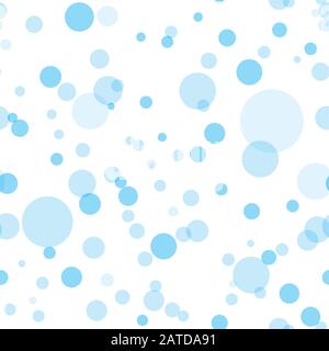 Transparent circles seamless pattern. Sky blue bubbles on white background. Easy editable vector eps10 illustration. Stock Vector