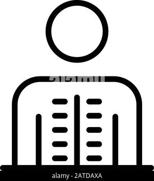 Tailbone and spine icon. Outline tailbone and spine vector icon color ...