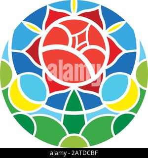 Rose stained glass liberty design Stock Vector