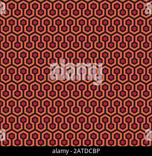 HEXAGON PATTERN IN RED (SHINING TEXTURE) Stock Vector