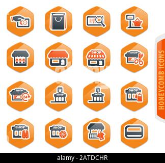 Shop icons set Stock Vector