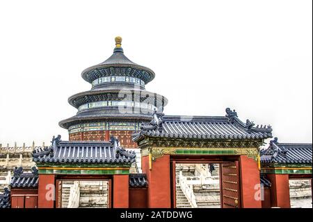 The Temple of Heaven an imperial complex of religious buildings in the southeastern part of central Beijing. Stock Photo