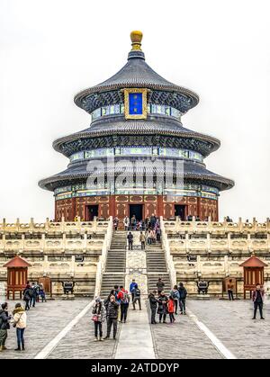 26.02.2019 Bejing China The Temple of Heaven an imperial complex of religious buildings in the southeastern part of central Beijing. Stock Photo