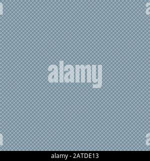 Intersecting perpendicular lined seamless pattern. Repeating mesh texture with white crossing lines on blue tint background. Grid checkered vector ill Stock Vector