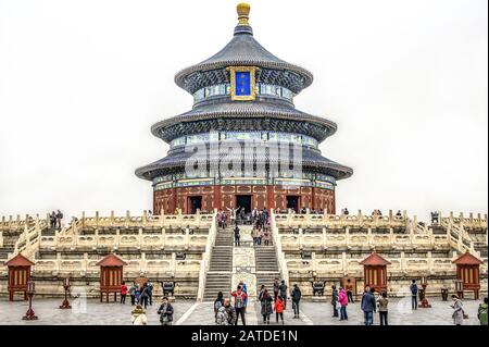 26.02.2019 Bejing China The Temple of Heaven an imperial complex of religious buildings in the southeastern part of central Beijing. Stock Photo
