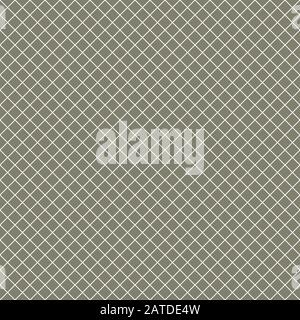 Intersecting perpendicular lined seamless pattern. Repeating mesh texture with white crossing lines on brown tint background. Grid checkered vector il Stock Vector