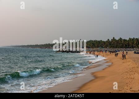 An evening at a fishing harbour in Kerala Stock Photo