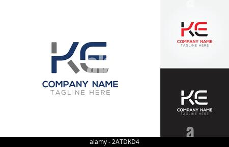 Initial ALphabet KE Logo Design vector Template. Abstract Letter KE Linked Logo Stock Vector