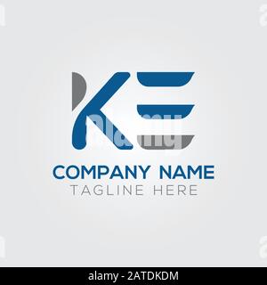 Initial ALphabet KE Logo Design vector Template. Abstract Letter KE Linked Logo Stock Vector