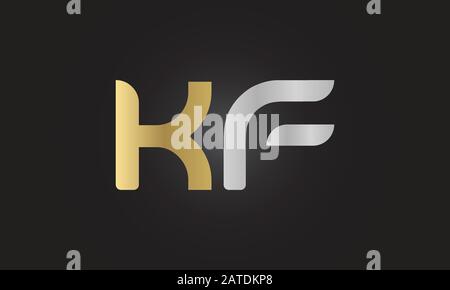 Initial ALphabet KF Logo Design vector Template. Abstract Letter KF Linked Logo Stock Vector