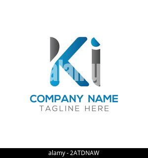 Initial ALphabet KI Logo Design vector Template. Abstract Letter KI Linked Logo Stock Vector