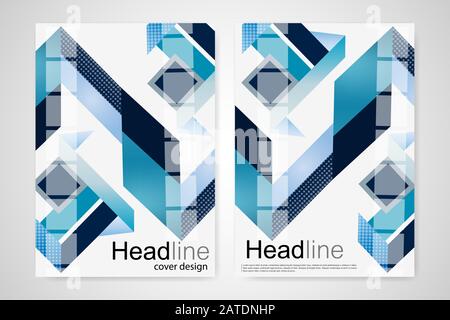 Scientific brochure design template. Vector flyer layout, Technology design, flyer with futuristic hexagon background Stock Vector