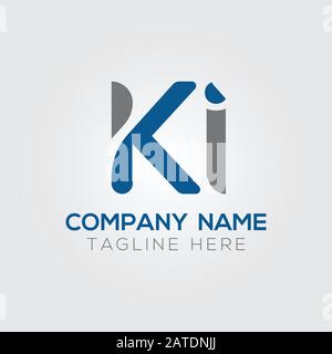 Initial ALphabet KI Logo Design vector Template. Abstract Letter KI Linked Logo Stock Vector