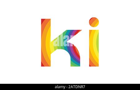 Initial ALphabet KI Logo Design vector Template. Abstract Letter KI Linked Logo Stock Vector