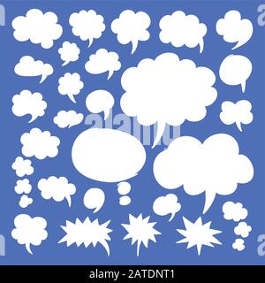 Set of speech bubbles and thought clouds. Vector silhouette symbols in eps8. Stock Vector