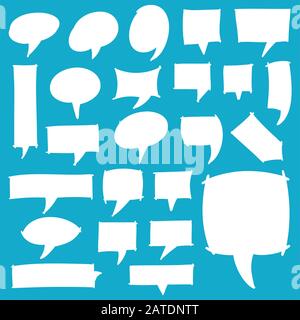 Set of speech bubbles and pointers. Hand drawn vector silhouettes symbols in eps8. Stock Vector