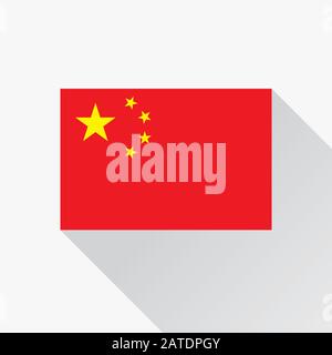 Flag of the Peoples Republic of China. The red banner charged in the canton with five golden stars. Vector illustration in eps8 format. Stock Vector