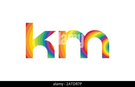 Initial ALphabet KM Logo Design vector Template. Abstract Letter KM Linked Logo Stock Vector