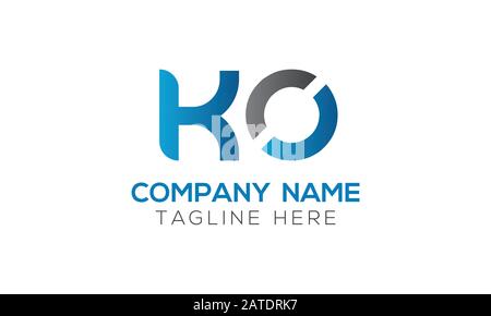 Initial ALphabet KO Logo Design vector Template. Abstract Letter KO Linked Logo Stock Vector