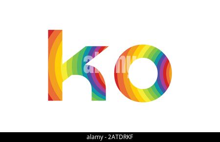 Initial ALphabet KO Logo Design vector Template. Abstract Letter KO Linked Logo Stock Vector
