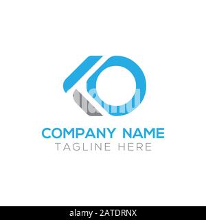 Initial ALphabet KO Logo Design vector Template. Abstract Letter KO Linked Logo Stock Vector