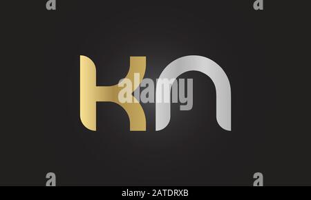 Initial ALphabet KN Logo Design vector Template. Abstract Letter KN Linked Logo Stock Vector