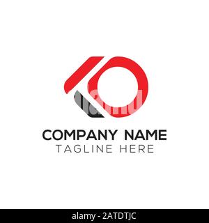 Initial ALphabet KO Logo Design vector Template. Abstract Letter KO Linked Logo Stock Vector