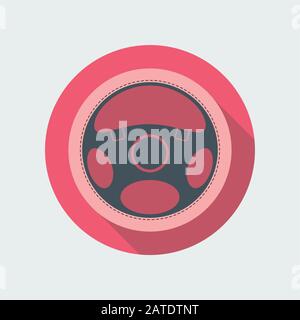 Car steering wheel vector icon flat symbol. Automobile steering wheel icon in flat style with long shadow. Auto steering wheel flat icon. Car steering Stock Vector