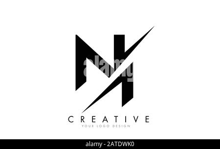 NI N I Letter Logo Design with a Creative Cut. Creative logo design.. Stock Vector