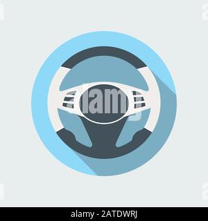 Car steering wheel vector icon flat symbol. Automobile steering wheel icon in flat style with long shadow. Auto steering wheel flat icon. Car steering Stock Vector