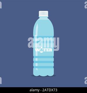 Simple water bottle in flat design Royalty Free Vector Image