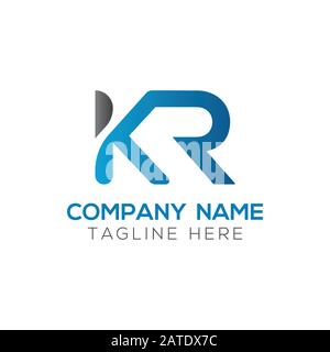 Initial ALphabet KR Logo Design vector Template. Abstract Letter KR Linked Logo Stock Vector