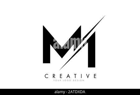 MI M I Letter Logo Design with a Creative Cut. Creative logo design.. Stock Vector
