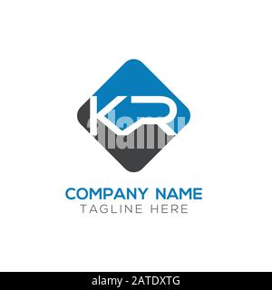 Initial ALphabet KR Logo Design vector Template. Abstract Letter KR Linked Logo Stock Vector