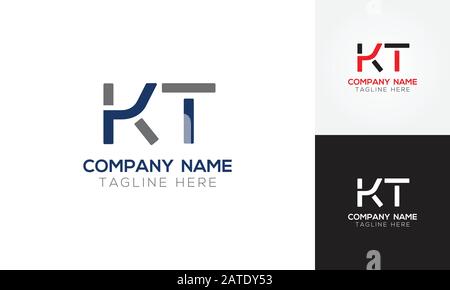 Initial ALphabet KT Logo Design vector Template. Abstract Letter KT Linked Logo Stock Vector
