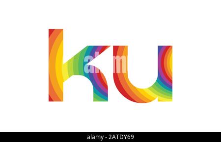 Initial ALphabet KU Logo Design vector Template. Abstract Letter KU Linked Logo Stock Vector