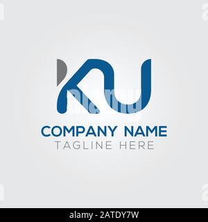 Initial ALphabet KU Logo Design vector Template. Abstract Letter KU Linked Logo Stock Vector