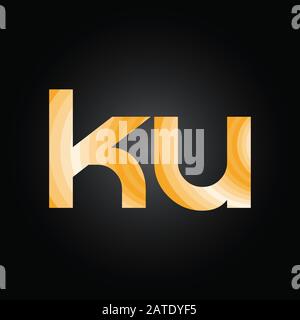 Initial ALphabet KU Logo Design vector Template. Abstract Letter KU Linked Logo Stock Vector