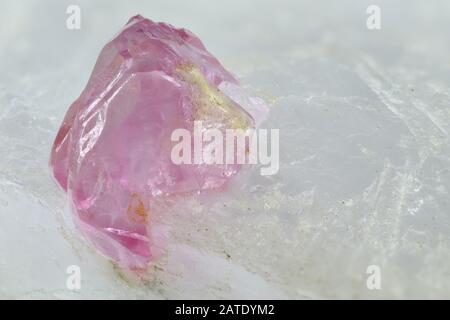 ruby in calcite matrix from Dattaw Mine, Myanmar Stock Photo